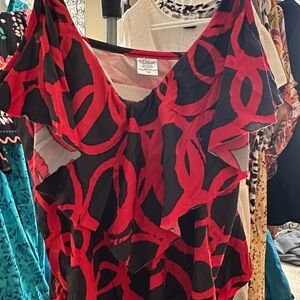 VENUS Vibrant Red and Black tankini